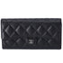 CHANEL Matelasse Long Flap Wallet Black Caviar Leather